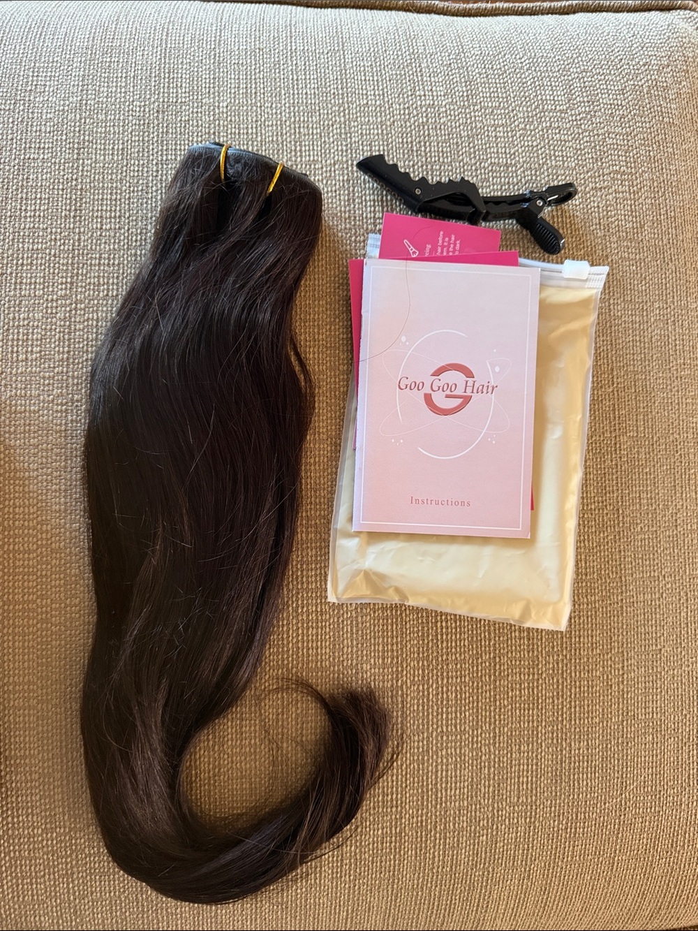 Goo Goo Hair Extensions  Clip In Hair A:2 18 Inch Dark Brown New
